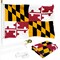 G128 Combo Pack: 6 Ft Tangle Free Spinning Flagpole (White) & Maryland Flag 3x5 Ft Printed 150D Polyester, Brass Grommets (Flag Included) Aluminum Flag Pole